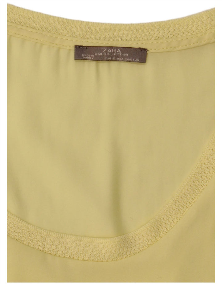 Zara Chemisier Femme UK 10 Petit Jaune