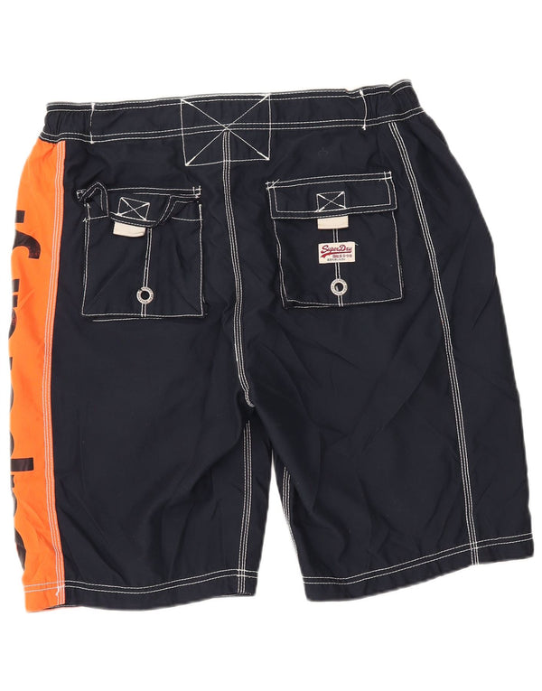 Superdry Short de bain graphique pour homme 2XL en polyester color block bleu marine