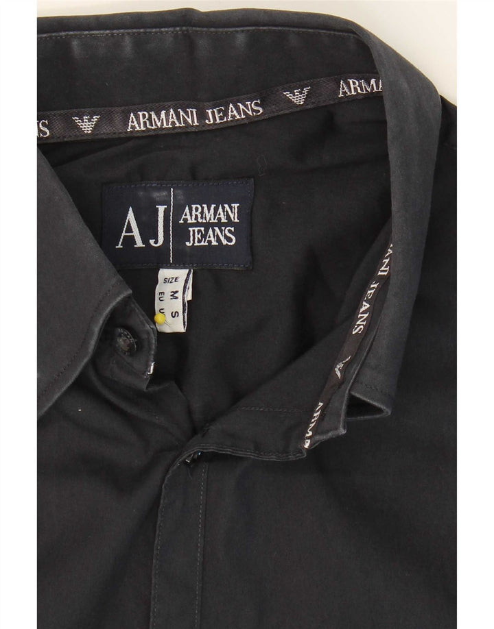 Armani Jeans Chemise Homme Bleu Marine Moyen Coton