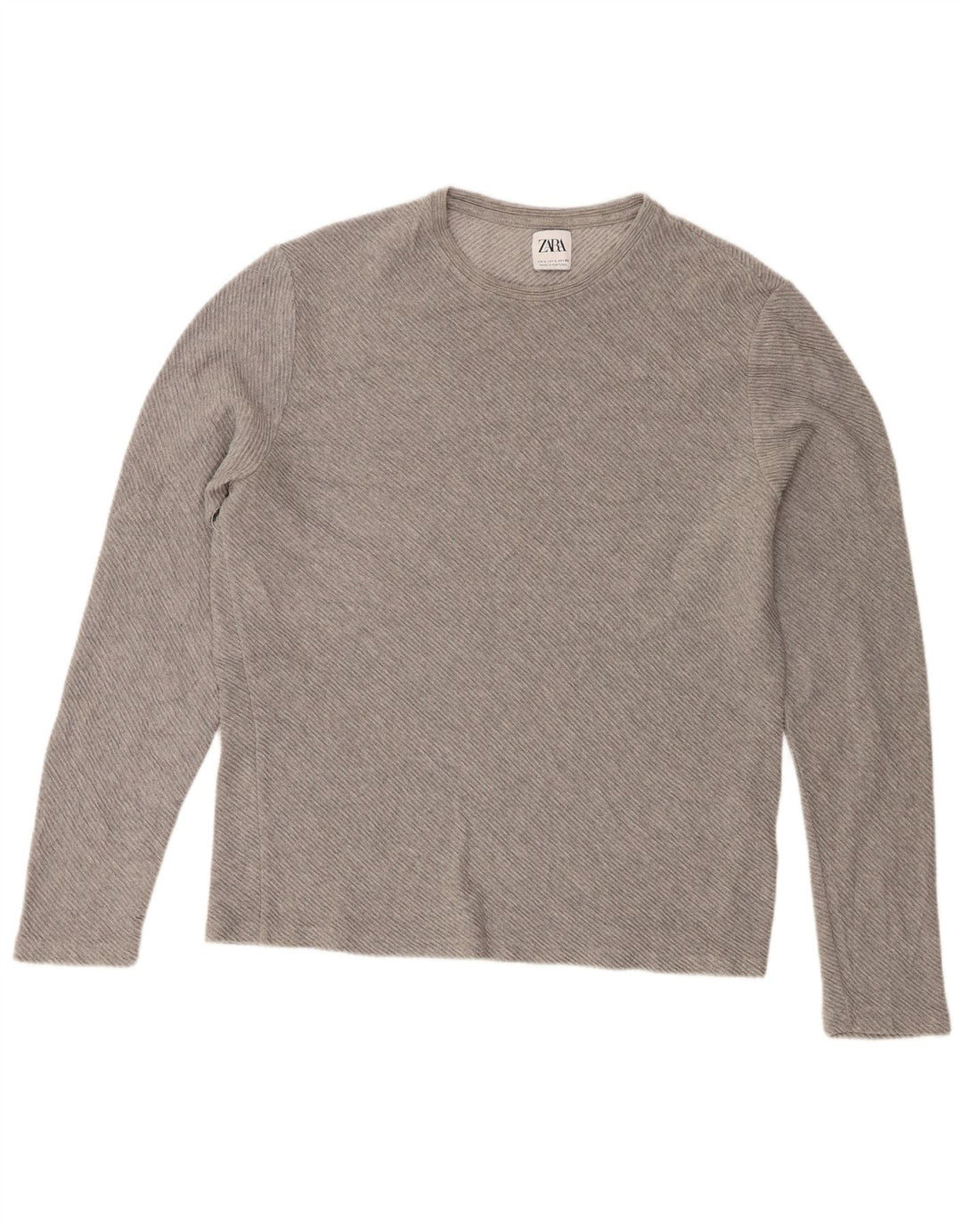 Zara Homme Top Manches Longues Large Gris Coton