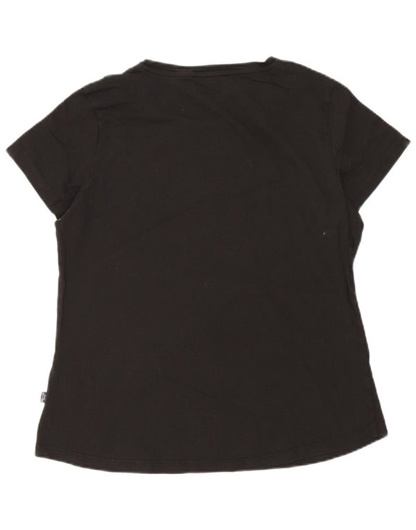 Puma T-shirt graphique pour femme UK 16 Large Noir Coton