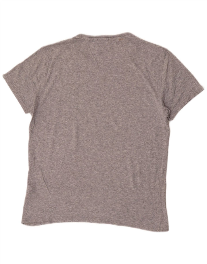 Tommy Hilfiger T-shirt coupe classique pour homme, petit, gris, coton