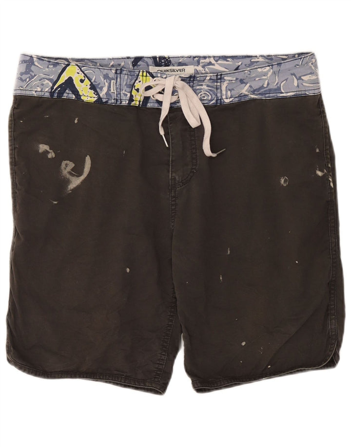 Quiksilver Short de Bain Graphique Homme Gris Moyen Coton