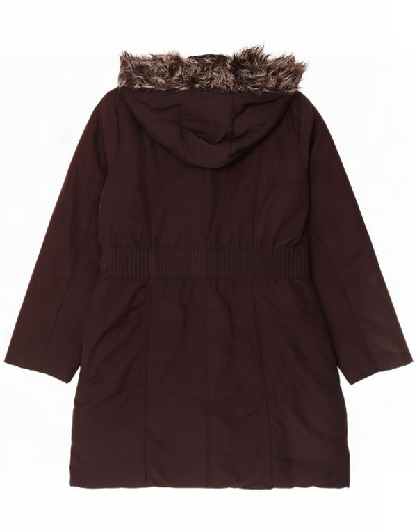 M&Co Manteau matelassé à capuche pour femme UK 18 XL Marron Polyester
