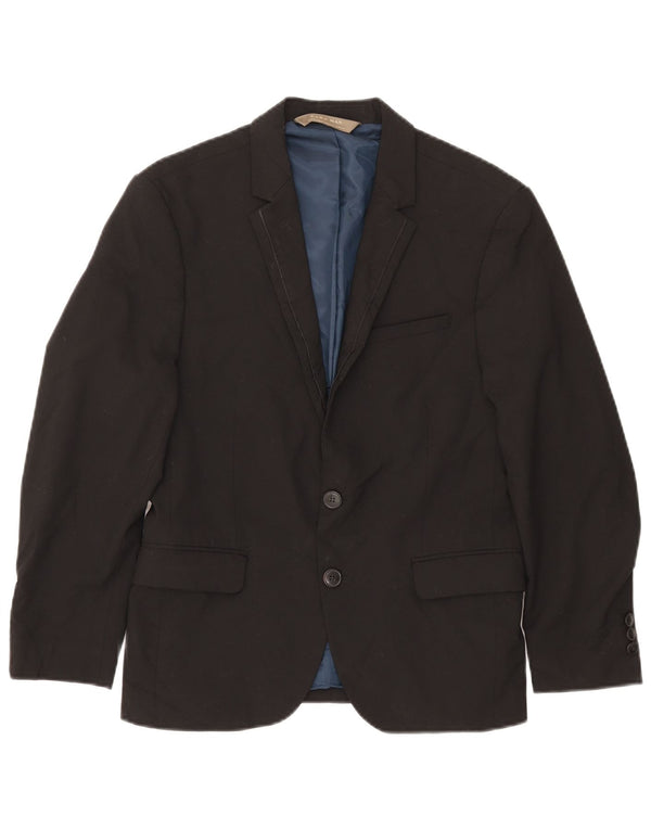 Zara Veste Blazer 2 Boutons Homme EU 44 XS Noir Polyester