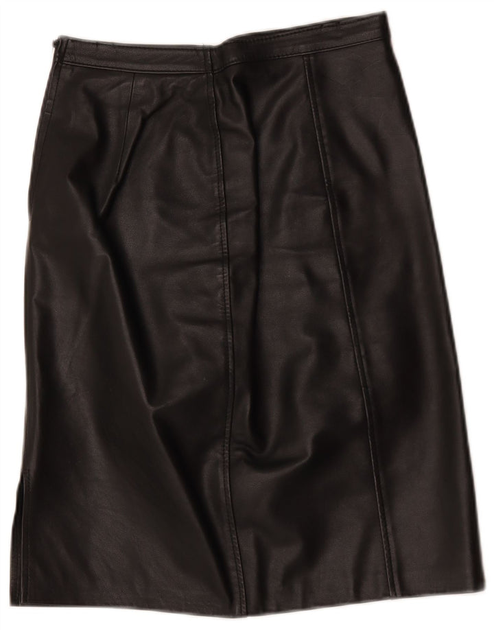 jupe en cuir femme vintage W28 Noir moyen