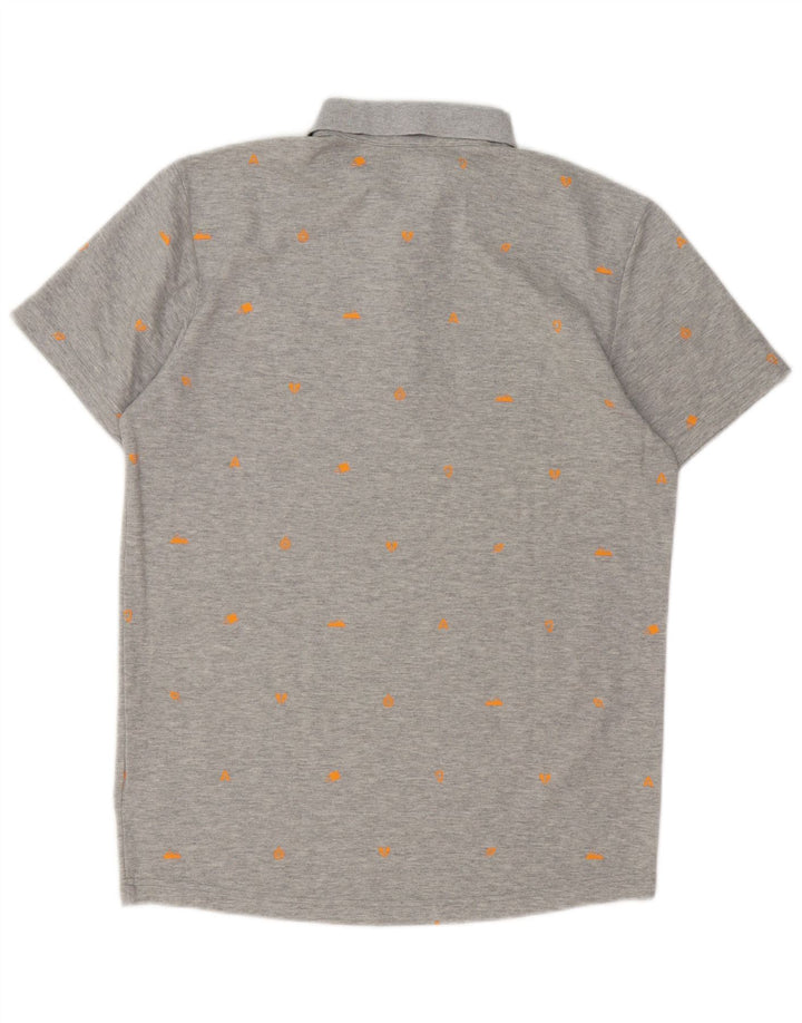 Adidas Polo à motif abstrait pour homme UK 40/42 Gris moyen Coton