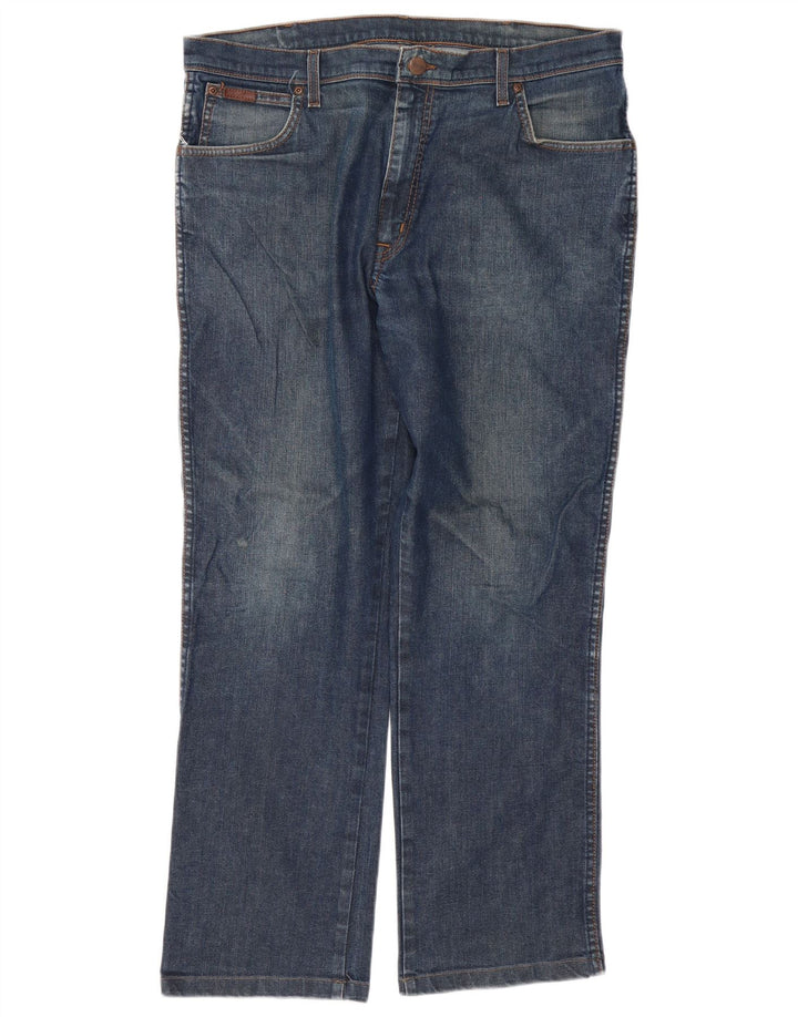 Wrangler Jean Droit Texas Stretch Homme W38 L29 Bleu Coton