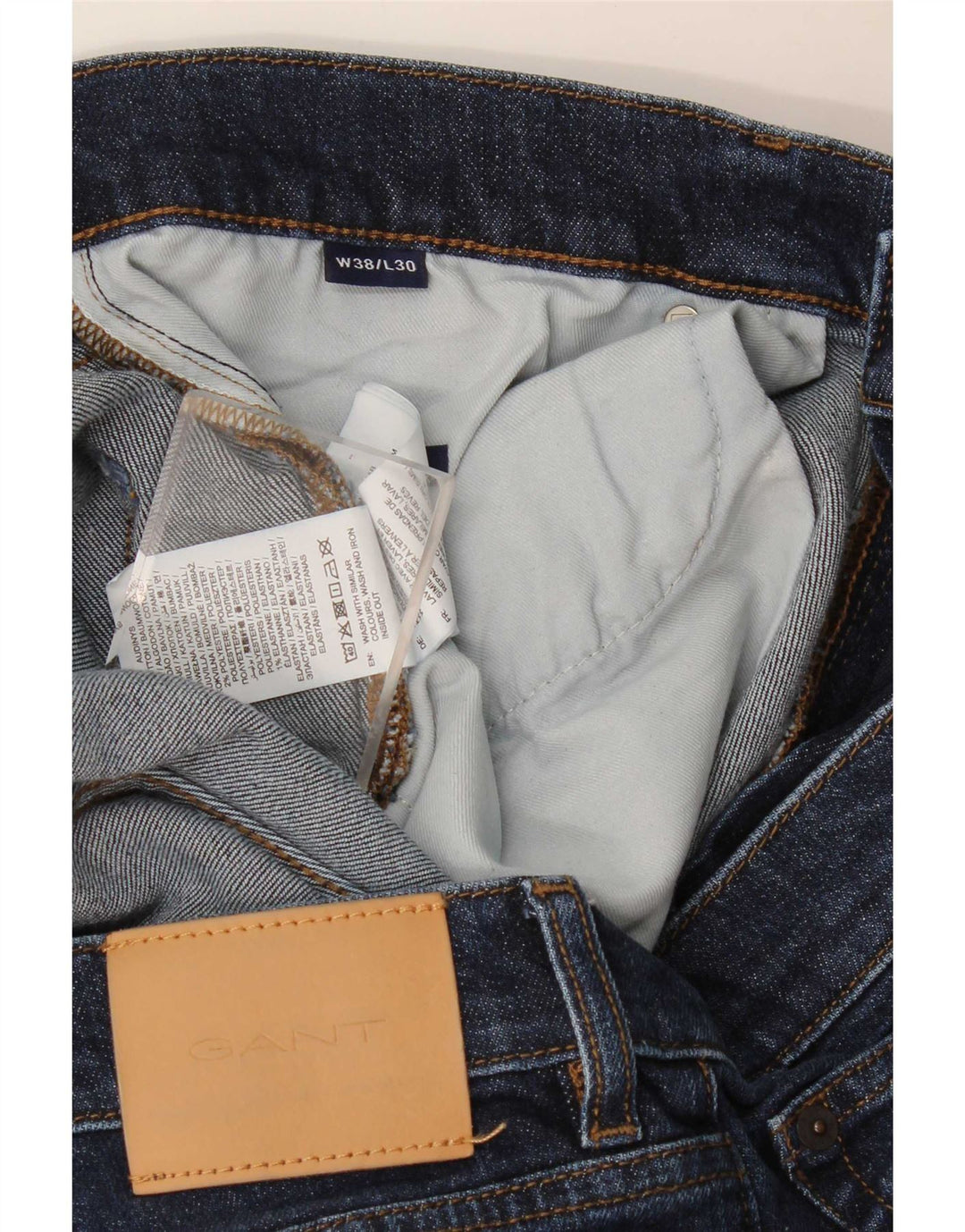 Gant Jean Slim W38 L27 Bleu Marine Coton Homme