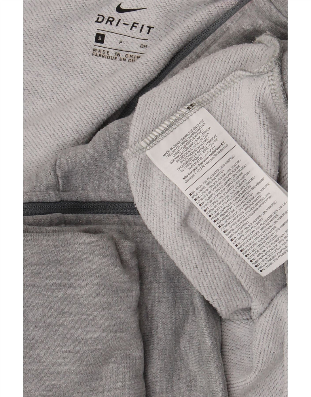 Nike Femme Dri Fit Surdimensionné Zip Sweat À Capuche UK 10 Petit Gris Polyester