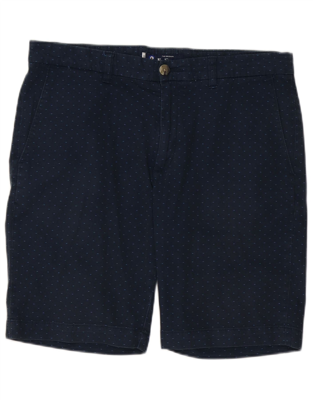 BEN SHERMAN Short Chino Homme W34 Grand Coton Tacheté Bleu Marine