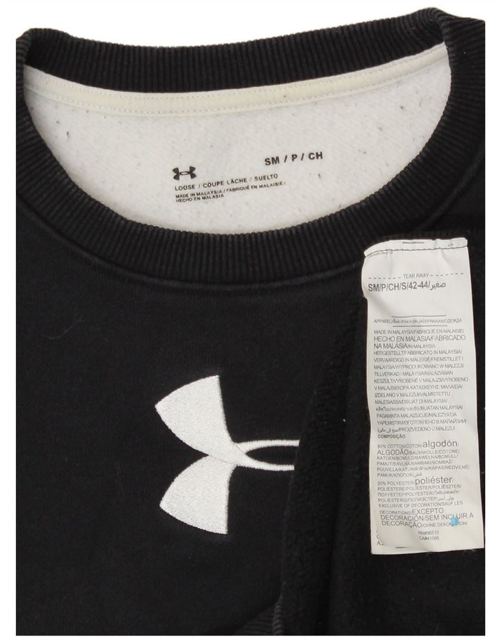 UNDER ARMOUR Sweat-shirt pour femme UK 10 Small Noir Colourblock