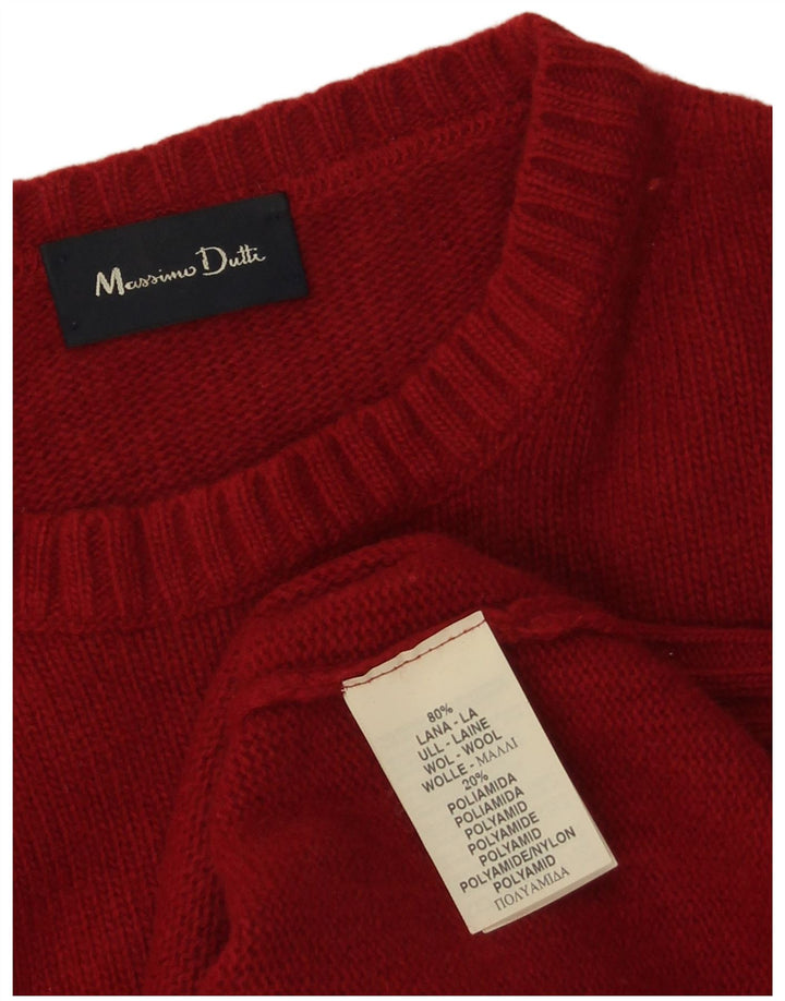 MASSIMO DUTTI Pull à col rond pour homme en laine rouge