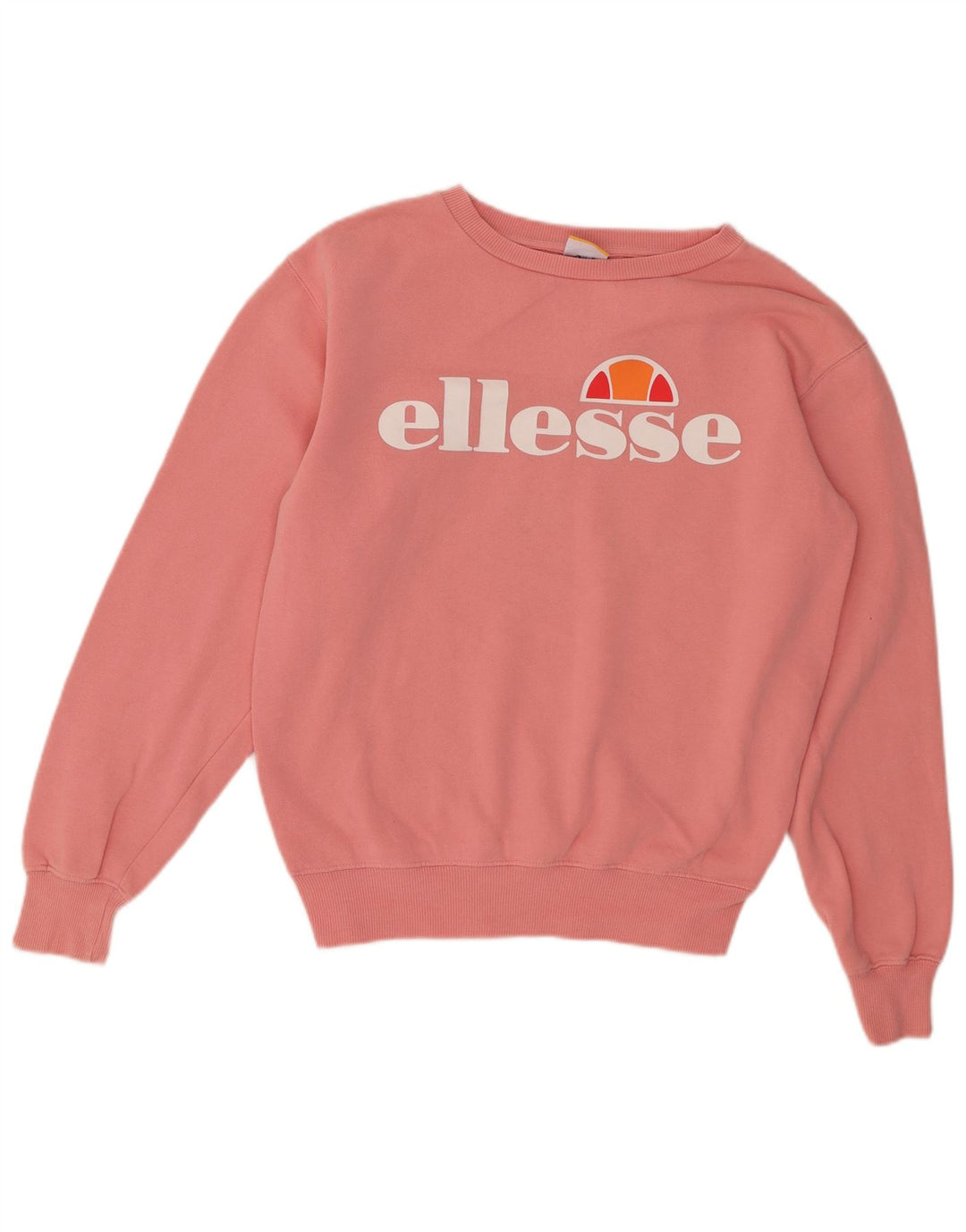ELLESSE Sweat-shirt graphique surdimensionné pour femme UK 8 Petit coton rose