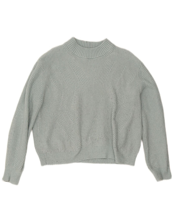 Marks & Spencer Pull court à col roulé pour femme UK 16 Large Turquoise