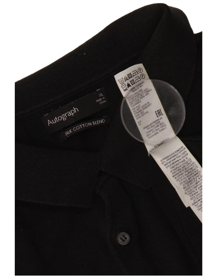 Marks & Spencer Polo Homme XL Noir Soie