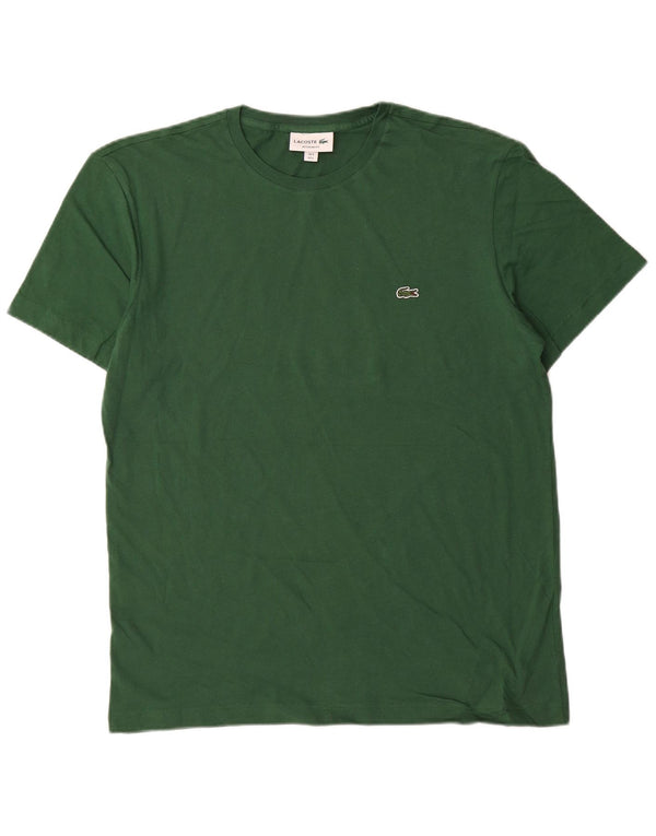 Lacoste Mens Regular Fit T-Shirt Top Taille 5 Grand Coton Vert