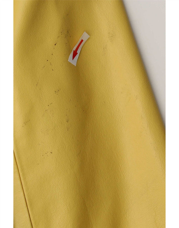 DINO' Z Veste en cuir zippée pour femme UK 12 Cuir jaune moyen