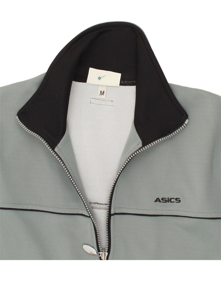 ASICS Womens Tracksuit Top Jacket UK 14 Medium Grey Polyester Vintage Asics and Second-Hand Asics from Messina Hembry 