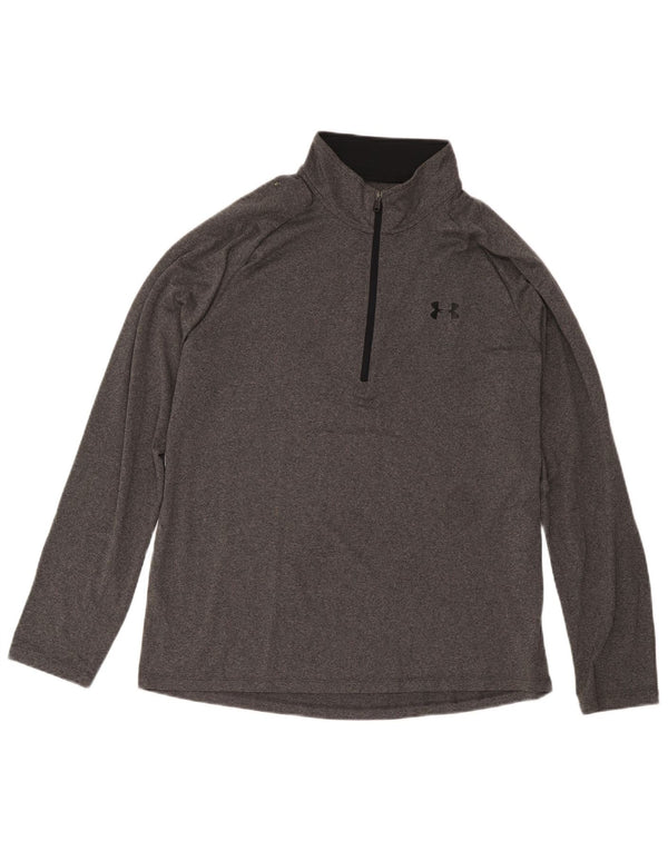 Under Armour Haut de survêtement à col zippé pour homme, grand gris