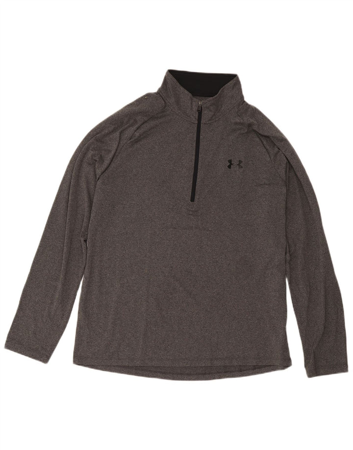 Under Armour Haut de survêtement à col zippé pour homme, grand gris