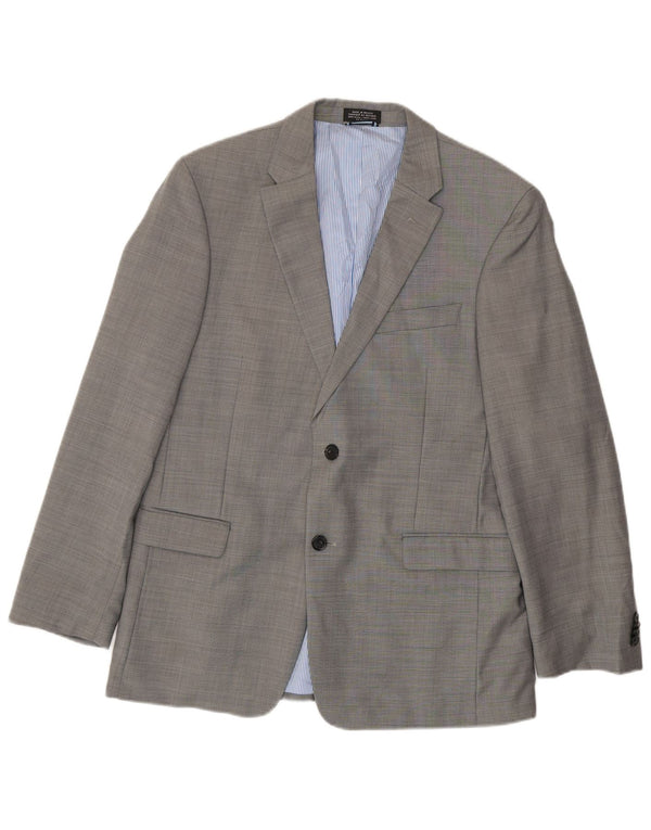 Tommy Hilfiger Veste Blazer 2 Boutons Homme UK 40 Grande Laine Grise
