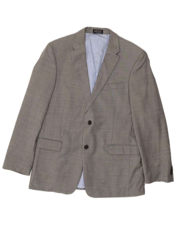 Tommy Hilfiger Veste Blazer 2 Boutons Homme UK 40 Grande Laine Grise