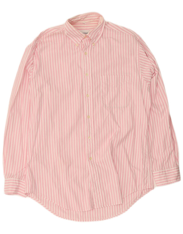 Benetton Mens Shirt Medium Pink Pinstripe