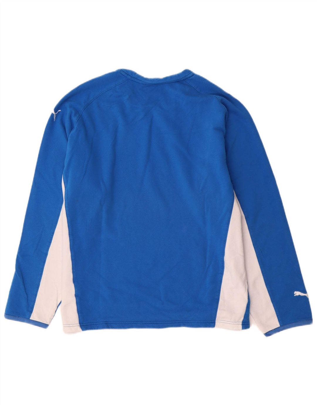 Puma Haut à manches longues pour femme UK 14 Bleu moyen Colourblock Cotton