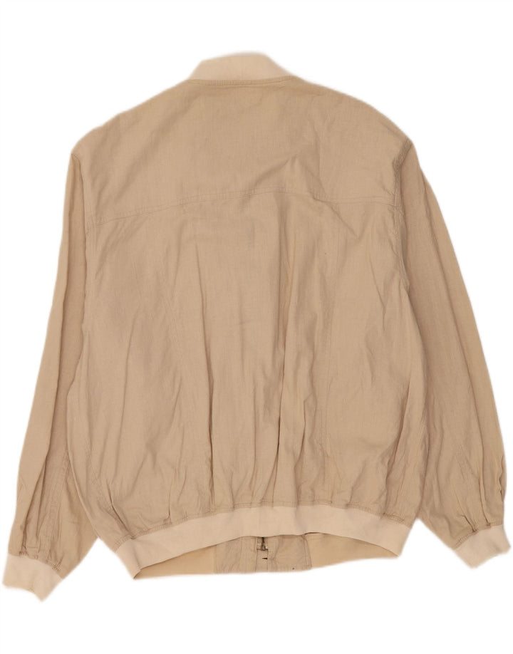 St John's Bay Veste Bomber Homme UK 40 Grand Lin Beige