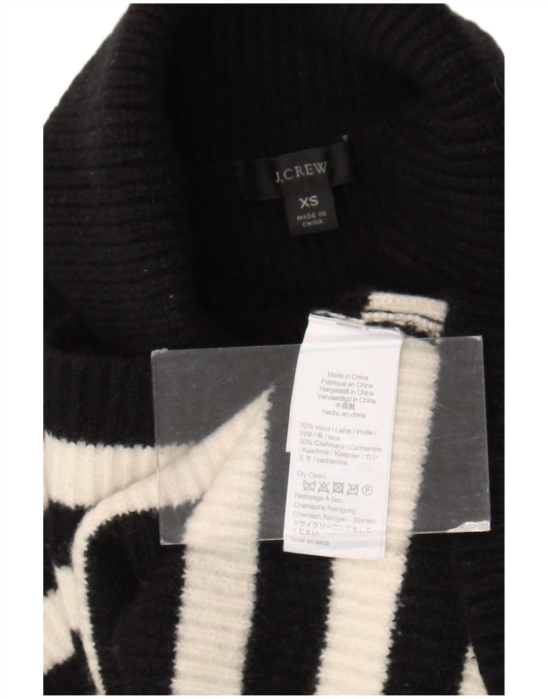 J. CREW Pull court surdimensionné à col roulé pour femme UK 6 XS Noir