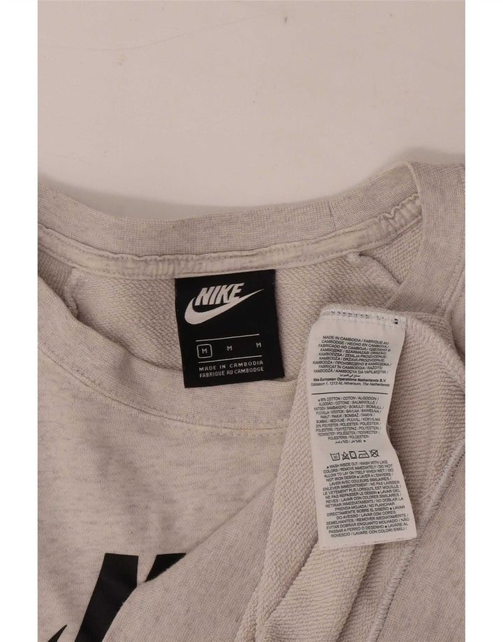 Nike Sweat-shirt graphique pour femme UK 14 Gris moyen en coton moucheté
