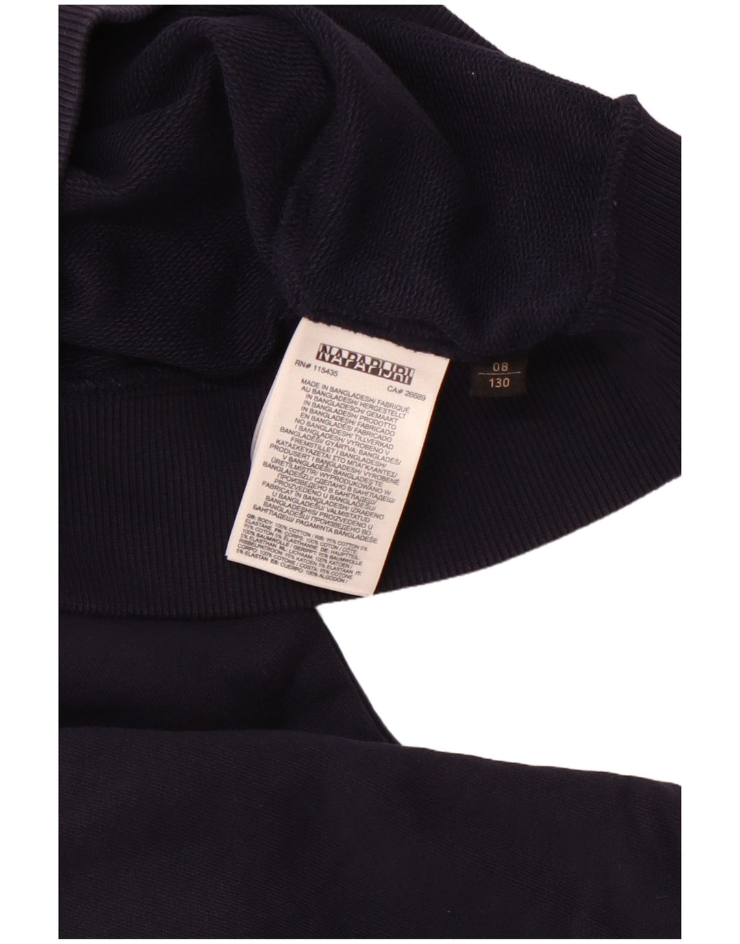 NAPAPIJRI Pull à capuche graphique pour garçon 7-8 ans en coton bleu marine