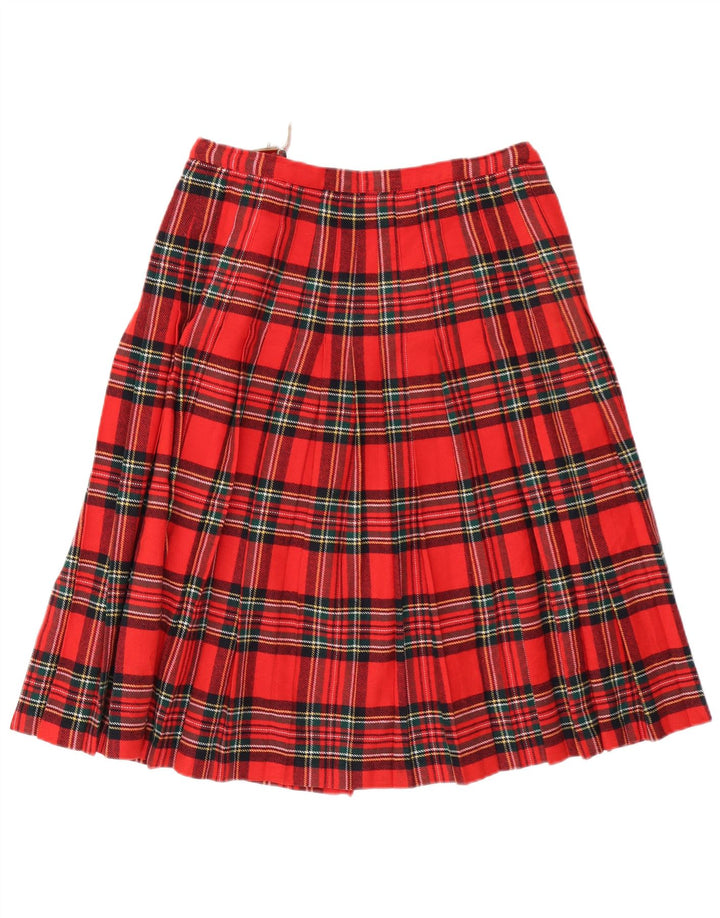 jupe portefeuille plissée femme vintage W32 Grand chèque rouge