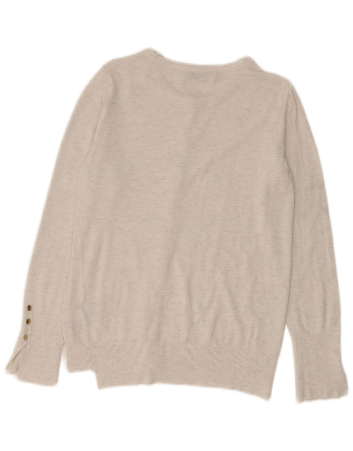 Zara Cardigan Femme Pull UK 12 Gris Moyen Viscose Moucheté