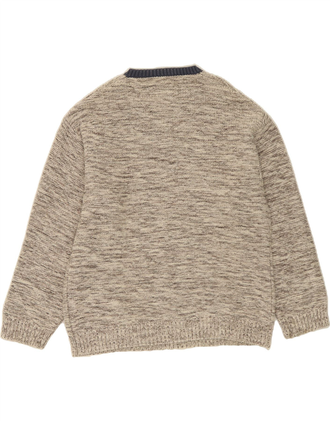 ROCKY Mens V-Neck Jumper Sweater Large Grey Flecked Cotton Vintage Rocky and Second-Hand Rocky from Messina Hembry 