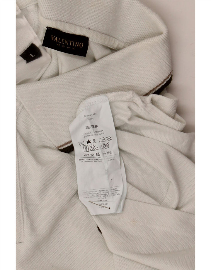 VALENTINO Polo Homme Grand Blanc Coton