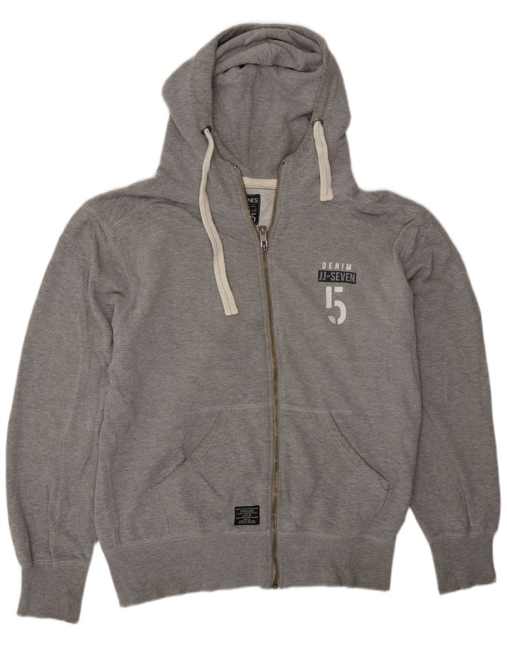 Jack & Jones Pull à Capuche Zippé Graphique Homme XL Gris