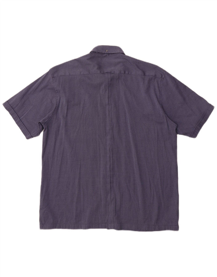 BEN SHERMAN Chemise à manches courtes pour hommes XL Bleu à fines rayures