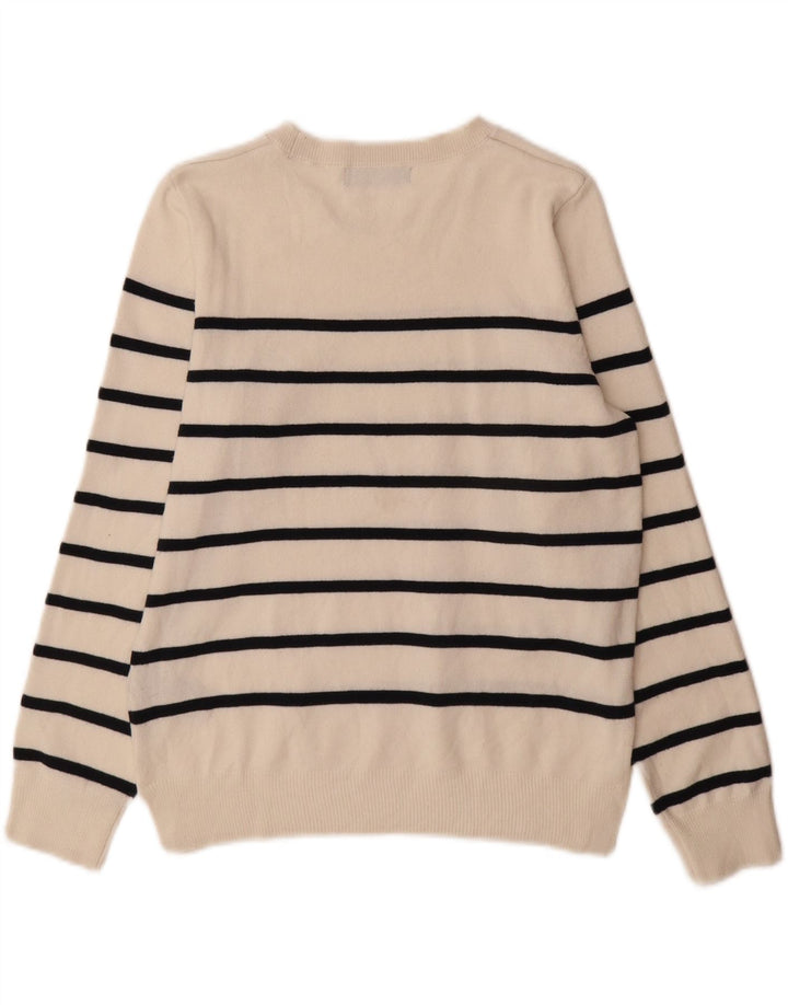 Marks & Spencer Pull col bateau pour femme UK 12 Medium Blanc rayé