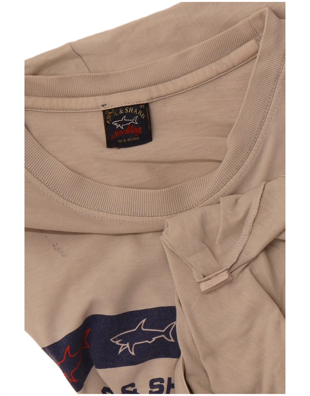 PAUL & SHARK T-Shirt Graphique Yachting Homme XL Beige Coton