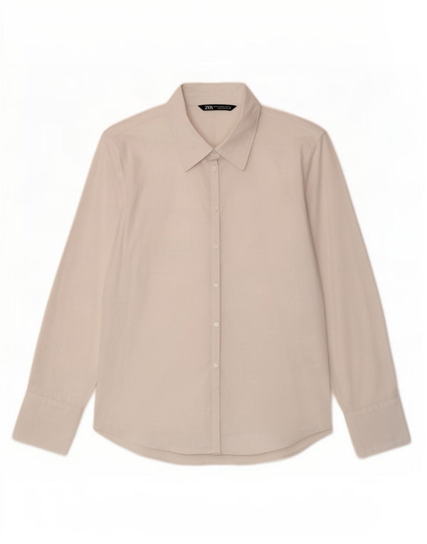 Chemise Femme Zara UK 20 2XL Coton Blanc