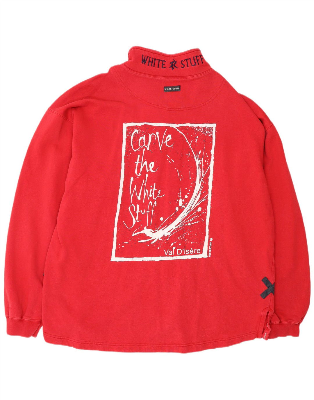 WHITE STUFF Sweat-shirt coupe ample à col zippé pour homme Rouge XL