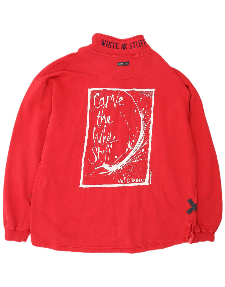 WHITE STUFF Sweat-shirt coupe ample à col zippé pour homme Rouge XL
