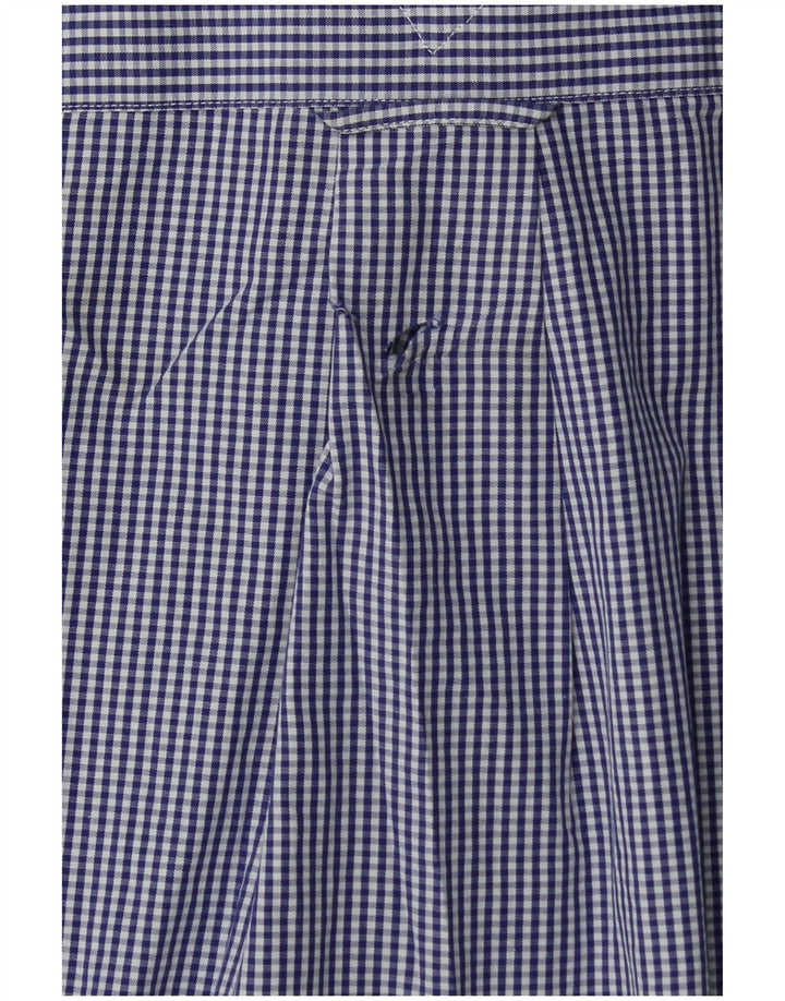 Tommy Hilfiger Chemise haute pour homme Taille 17 XL Bleu Vichy Coton