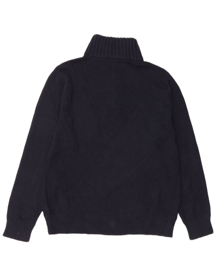 J. CREW Pull col zippé pour homme en coton bleu marine Taille L
