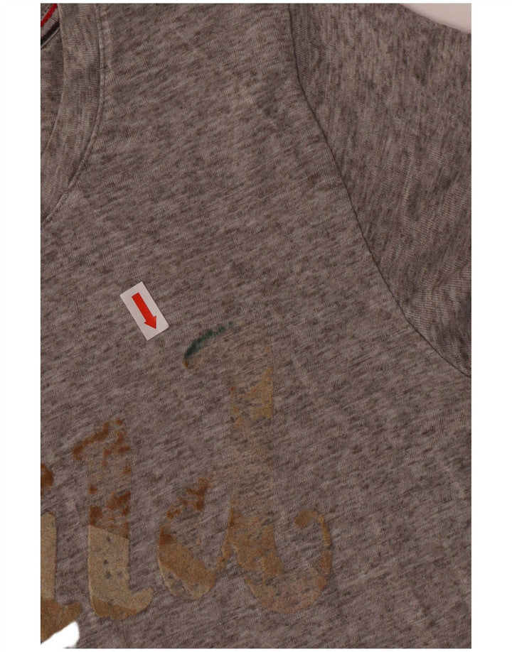 Tommy Hilfiger T-shirt graphique pour femme UK 12 Gris moyen Polyester