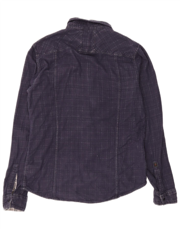 Guess Chemise Homme Taille 36 Petit Bleu Marine Carreaux Coton