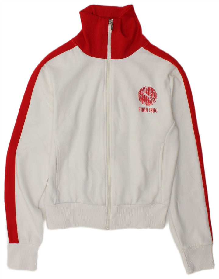 Puma Veste de survêtement pour femme UK 10 Small Blanc Colorblock