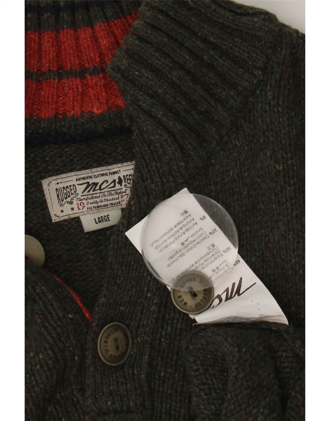 Marlboro Classics Pull à col boutonné pour homme Grande laine grise